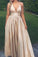Sexy V neck Prom Dresses Sexy Champagne Graduation Dress Open Back Party Dresses