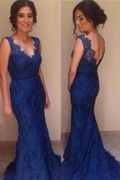 blue prom dress long lace prom dress mermaid prom dress charming evening gown