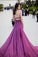 Spaghetti Straps Purple Gorgeous A-Line Chiffon Long Open Back Prom Dresses