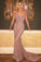 Mermaid Strapless Sweetheart Beads Sweep Train Floor-Length Prom Dress