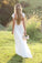 Beach A-Line Cap Sleeves Backless Lace Summer Scoop Open Back Ivory Wedding Dress