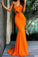 Orange Sweetheart Two Pieces Mermaid Sexy Long Bridesmaid Dresses Prom Dresses