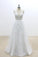 V-Cut shape Back Tulle Lace Appliques A Line Open Back Beach Wedding Dresses